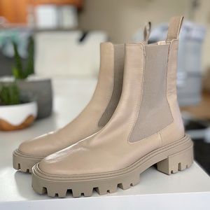 ZARA chunky cream boots
